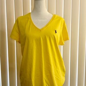 Ralph Lauren Bright Yellow V-Neck Tee